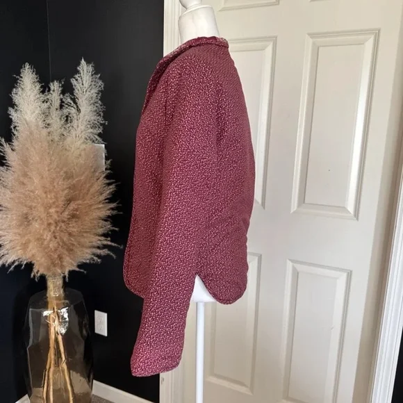 Quilted Reversible Open Front Jacket with Pockets size Small - Picture 6 of 11